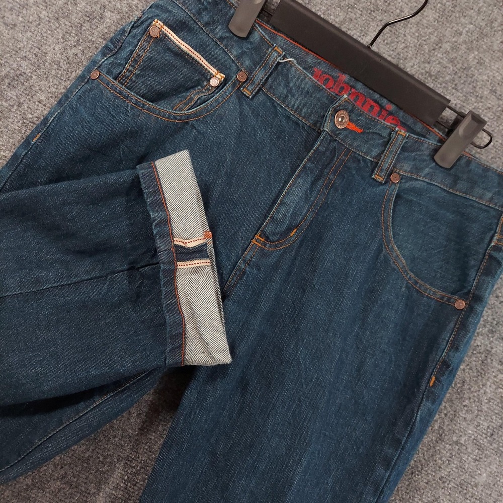 Johnnie B Jeans Mens Fits 32x34 Long Blue Selvedge‎ Regular Straight Denim Pants